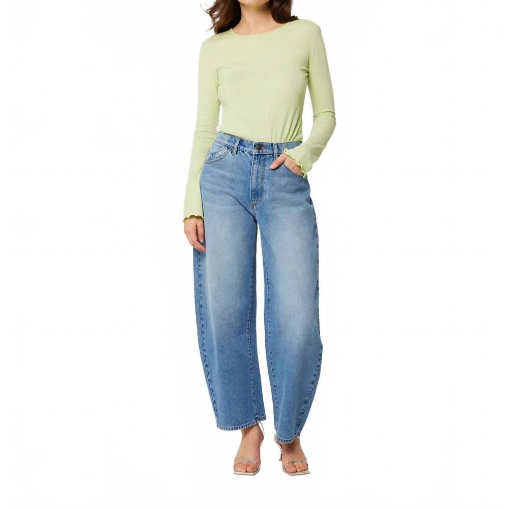 NEW ROLLA'S gigi barrel jeans in brad blue wash
